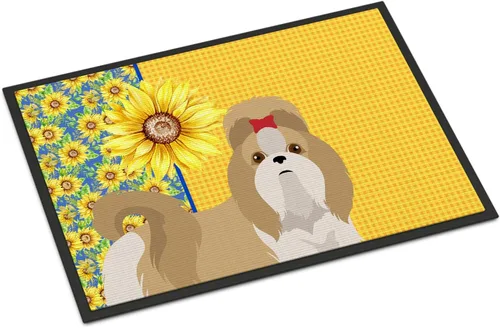 Miniatura 57 de Caroline's Treasures WDK5313MAT Airedale Terrier - Tapete para puerta delantera de 18 x 27 pulgadas, diseño de girasoles de verano, para entrada