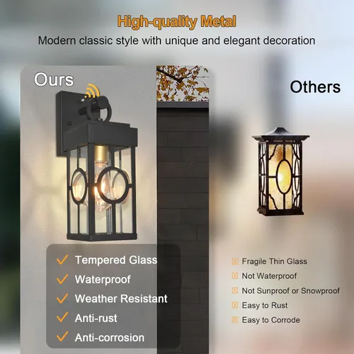 Miniatura 4 de ALVIME - Iluminación de pared para exteriores del atardecer al amanecer, lámpara exterior de 13 pulgadas, aplique de pared al aire libre, luces