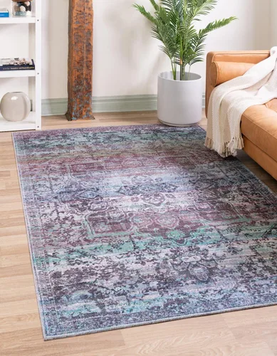 Unique Loom Renaissance Collection - Alfombra rectangular de 2 x 3 pies 1 pulgada, color azul y verde