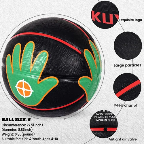 Miniatura 6 de KUYOTQ Size 5/6 Basketball 27.5"/28.5" for Kids Youth Womens with Visual Hand Print Guide, for Shooting Practice, Correct Shooting Form and Improve