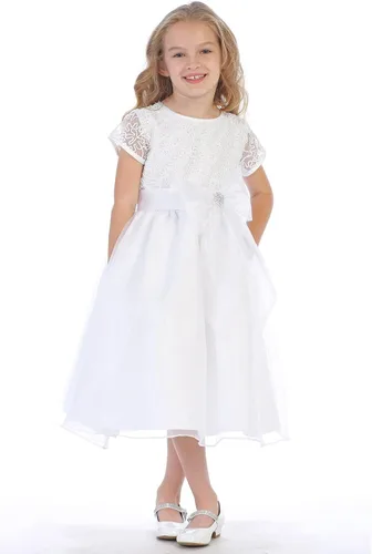 Miniatura 2 de SWEA Pea Lilli - Vestidos de Primera Comunión con manga corta para niñas de 6 a 12 años y vestido de muñeca
