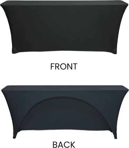 Miniatura 4 de YOUR CHAIR COVERS - Mantel elástico rectangular de elastano de 6 pies x 18 pulgadas, con espalda abierta para aula, color negro