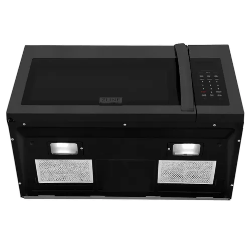 Miniatura 5 de ZLINE - Horno microondas de convección en acero inoxidable negro con mango moderno y sensor de cocción