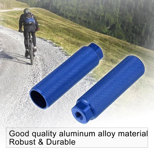 Miniatura 5 de X AUTOHAUX 2 pares 3.937x1.102 in universal aleación de aluminio eje trasero pie clavijas reposapiés para bicicleta BMX bicicleta ajuste 3/8 pulgadas