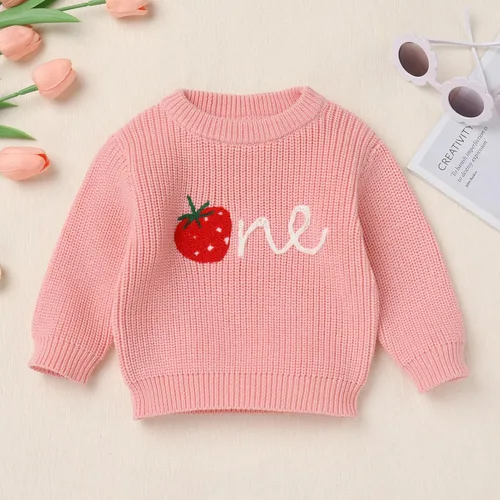 Miniatura 34 de Suéter de primer cumpleaños para bebés y niñas de un año de edad, sesión de fotos, otoño e invierno