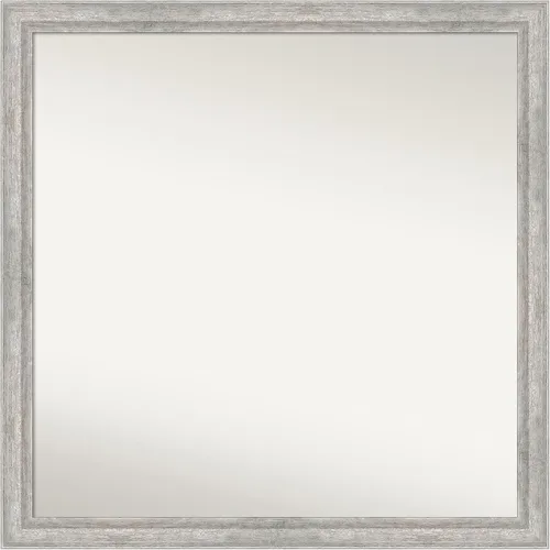 Miniatura 247 de Amanti Art Espejo de baño plateado para sobre fregadero, 23 x 23 pulgadas, espejo cuadrado plateado en ángulo, marco de madera moderno medio, se