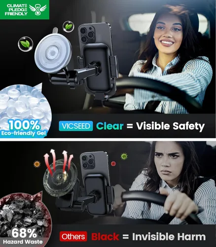 Miniatura 8 de VICSEED [N.º 1 en succión potente] [Estabilidad de grado de carreras de rally] Soportes para teléfonos para su automóvil 2025 Soporte para teléfonos