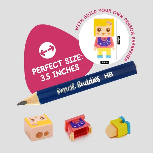 Miniatura 2 de Lápices cortos jumbo para niños, preescolares, jardín de infantes, niños pequeños y principiantes, 12 lápices de grasa #2 con agarre triangular, 1