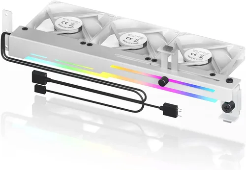 AsiaHorse Enfriador de tarjeta gráfica con LED ARGB 5V de 3 pines y tres ventiladores de 80 mm, soporte de tarjeta gráfica LED RGB, enfriador de GPU