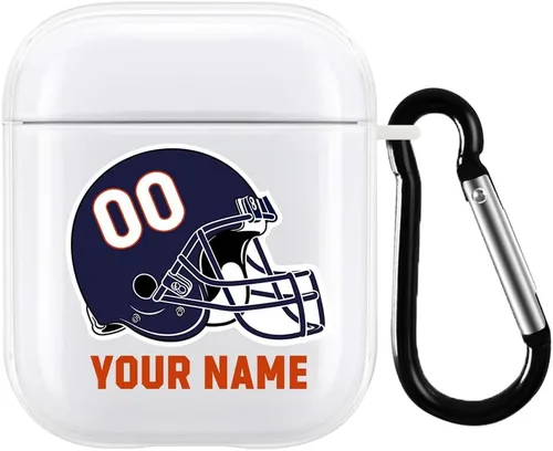 Miniatura 25 de Funda de casco de fútbol con nombre y número para Apple AirPods de 2ª y 1ª generación, regalo personalizado para fanáticos de los deportes de Arizona