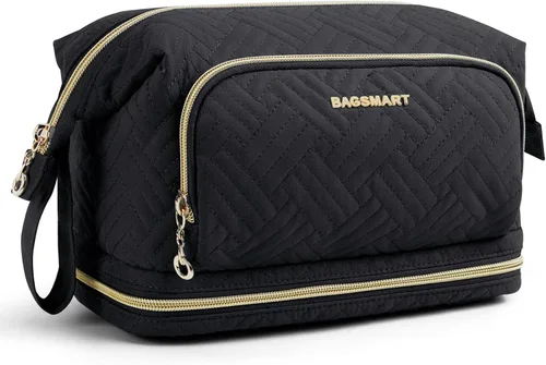 Miniatura 12 de BAGSMART Bolsa de Maquillaje, Esponjosa, Negro, Bolsa de maquillaje