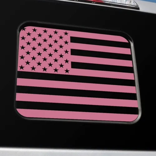 Miniatura 12 de Adhesivo de bandera estadounidense para ventana trasera media, fácil de instalar, compatible con Ford Ranger 2018-2022 (fibra de carbono negra)