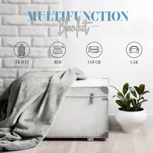 Miniatura 8 de Elegant Comfort Manta de Lujo con Sensación de Terciopelo, Manta Ligera para Todas las Estaciones, Ultra Suave, de Felpa de Forro Polar de Franela