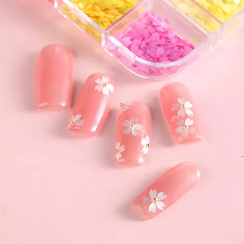 Miniatura 4 de Pétalos florales con purpurina para arte de uñas, diseño de cuentas de diamantes de imitación, suministros de pétalos de flores 3D para mujeres