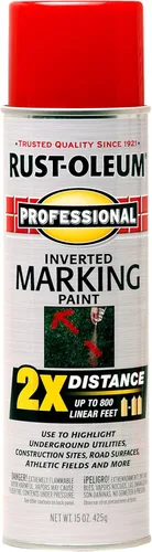 Miniatura 14 de Rust-Oleum 266579 Pintura en aerosol profesional de distancia 2X para marcado invertido, 15 onzas, naranja fluorescente
