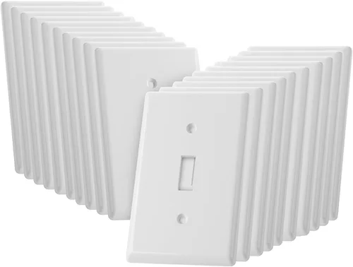 Miniatura 18 de Bates- Cubierta para interruptor de luz, cubiertas de placa de interruptor, paquete de 10, cubierta de interruptor de luz individual, 1 banda, Blanco
