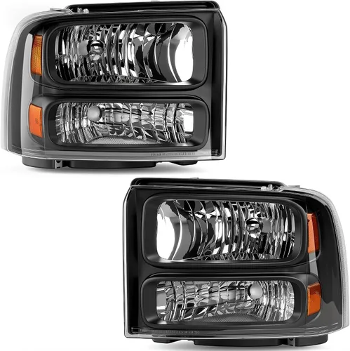 Miniatura 11 de AUTOSAVER88 Juego de focos delanteros compatibles con Ford F250 F350 F450 F550 Super Duty 1999-2004/2000-2004 Ford Excursion, carcasa cromada, lente