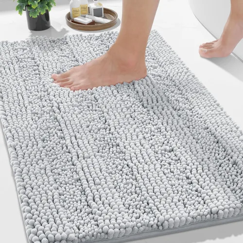 Miniatura 48 de Yimobra Alfombras lavables para baño, alfombra de baño de chenilla súper suave y absorbente para piso y alfombra, alfombra antideslizante de secado
