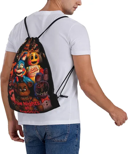 Miniatura 9 de Bolsa con cordón para deportes, bolsa de cuerda impermeable, adecuada para entrenamiento, viajes, senderismo, Blanco-2
