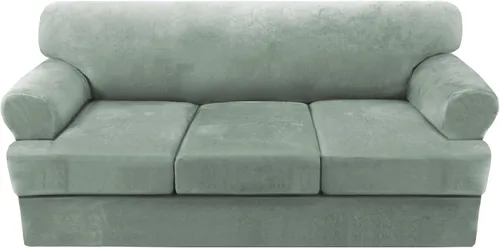 Miniatura 50 de H.VERSAILTEX Funda para sofá de 2 piezas, fundas para sillón con cojines en forma de T, funda para sofá de terciopelo grueso, protector de muebles