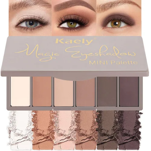 Miniatura 19 de evpct Paleta cuádruple de sombras de ojos marrón nude, brillante nude champán, dorado, marrón, cacao, brillantina, metálico, mate, alto pigmento