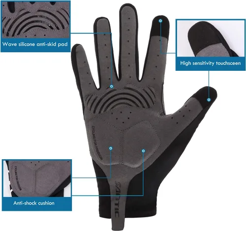 Miniatura 3 de Santic Guantes de ciclismo para hombre, guantes térmicos de invierno para pantalla táctil