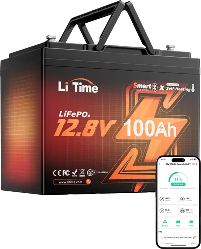 Miniatura 28 de Litime Batería LiFePO4 para motores de trolling de 12V 100Ah (Grupo 31), baterías de litio Bluetooth de 12 voltios, máx. 15000 ciclos profundos