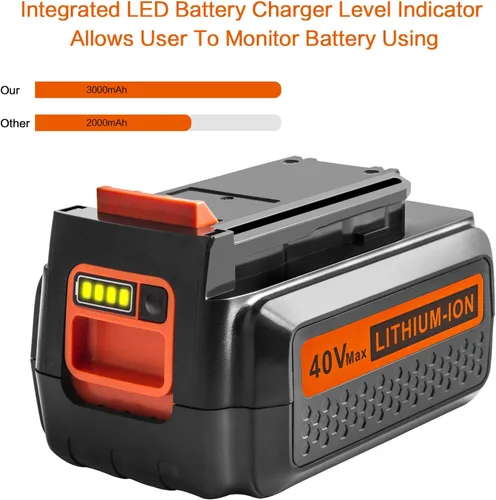 Miniatura 2 de TREE.NB Batería de litio LBX2040 mejorada de 40 V 3000 mAh de repuesto para batería Black Decker de 40 V LBX2040 LBXR36 LBXR2036 LST540 LCS1240