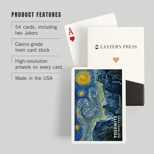 Miniatura 3 de Lantern Press Yosemite National Park, California, Starry Night, 52 Playing Cards for Adults, Poker Size Card Deck