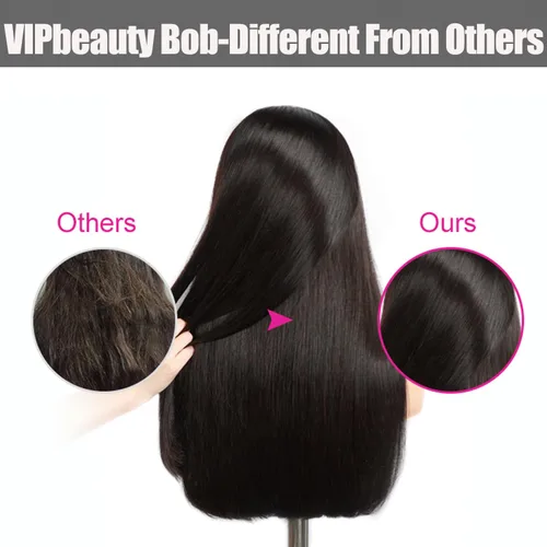 Miniatura 2 de Pelucas de cabello humano lacio con encaje frontal de hueso de 13 x 4 para mujeres negras, densidad del 200 %, peluca frontal de encaje transparente