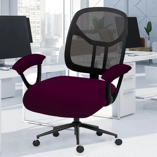 Miniatura 62 de Fundas elásticas para asiento de silla de oficina de escritorio - Funda universal de spandex para silla de computadora - Fundas removibles lavables