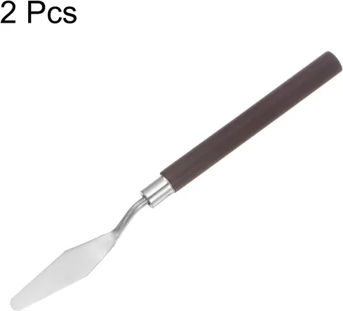 Miniatura 3 de HARFINGTON 2 cuchillos de paleta n.º 4 de 0.591 in de ancho, espátula puntiaguda grande de acero inoxidable, cuchillo de paleta de pintura con mango