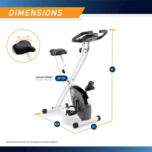 Miniatura 2 de Marcy - Bicicleta de ejercicios vertical plegable con resistencia ajustable para entrenamiento cardiovascular y entrenamiento de fuerza - Disponible