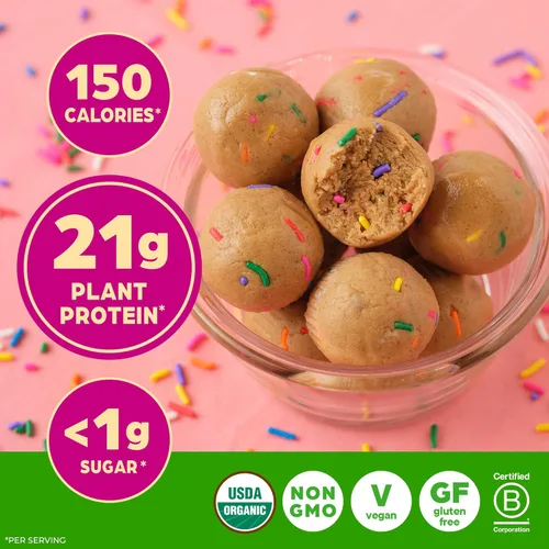 Miniatura 6 de Orgain - Proteína vegana orgánica en polvo, pastel de cumpleaños - 21g de proteína a base de plantas, 7g de fibra prebiótica, bajo en carbohidratos