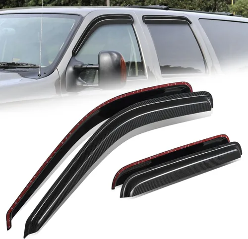 Miniatura 8 de Auto Dynasty 4 piezas viseras de ventana con patrón de fibra de carbono compatibles con Chrysler PT Cruiser 2001-2010, deflectores de ventana