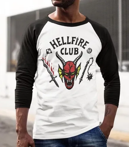 Miniatura 2 de Stranger Things Camiseta de manga larga raglán para adulto Hellfire Club