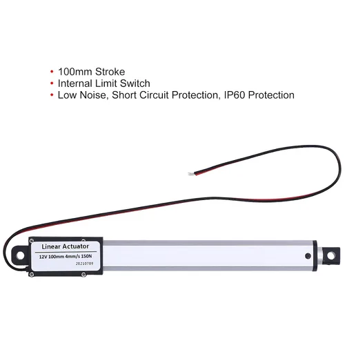 Miniatura 7 de Actuador lineal - Interruptor de límite interno DC 12V 3.937 in Mini actuador lineal eléctrico de bajo ruido para agricultura industrial