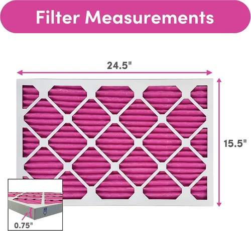 Miniatura 2 de Colorfil - Filtro de aire de 16 x 25 x 1 pulgadas, filtros que cambian de color para olores de gatos y perros, filtro de CA MERV 8 para pelo y polvo