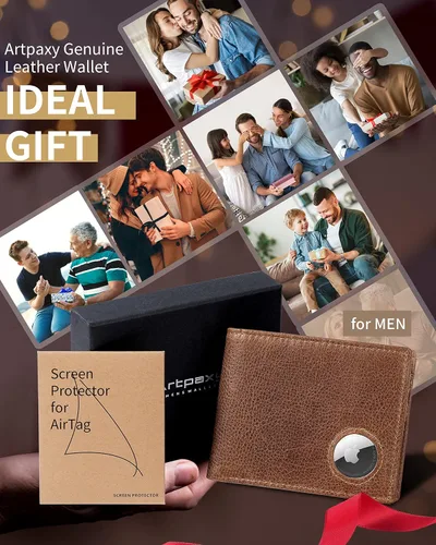 Miniatura 6 de Cartera con soporte AirTag, Marrón, Casual
