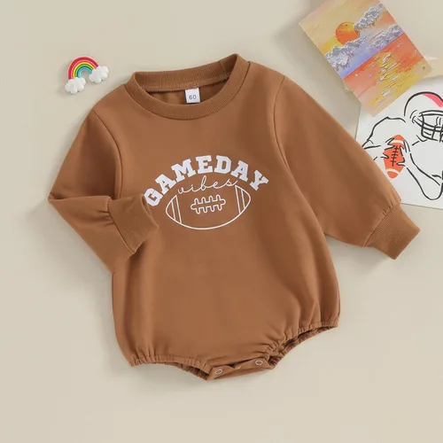 Miniatura 2 de MERSARIPHY Sudadera de fútbol para bebé, traje de manga larga con letras divertidas, ropa de otoño e invierno