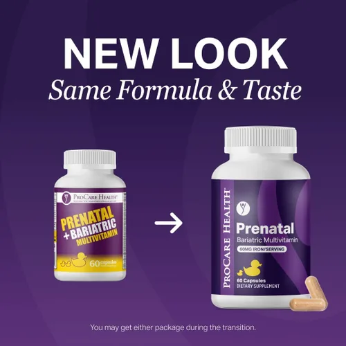 Miniatura 2 de ProCare Health Multivitamínico bariátrico prenatal con hierro (60 cápsulas fáciles de tragar) - para mujeres, vitaminas bariátricas para bypass