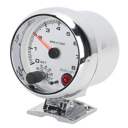 Miniatura 8 de Tacómetro de coche de 3.75 pulgadas, 0-8000 RPM, 7 luces de fondo de color, medidor de tacómetro, para vehículos de gasolina de 4/6/8 cilindros y 12