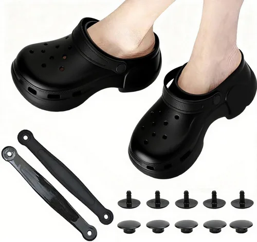 Miniatura 3 de Piezas de repuesto para correa de cocodrilo para hombres y mujeres, correas de repuesto duraderas para zuecos Croc con soporte integrado y remaches
