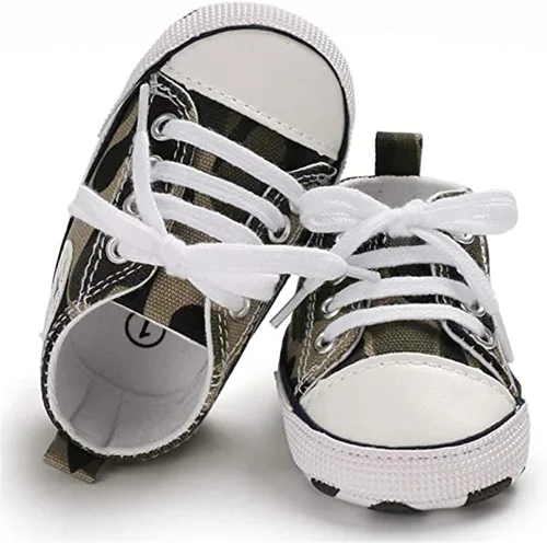 Miniatura 3 de Zapatos de bebé, para niñas o niños, suaves, suela antideslizante, para recién nacidos y primeros pasos, de estrella, tenis caña alta de lona