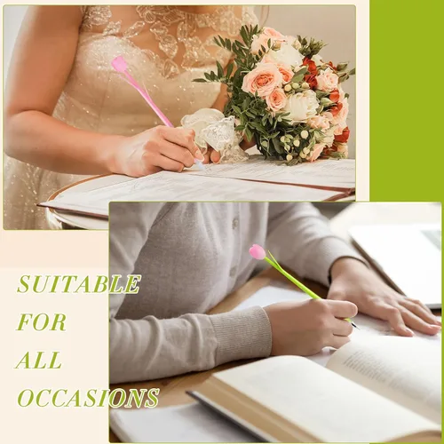Miniatura 3 de Yexiya 60 bolígrafos con diseño de flores que cambian de color, regalos para madres y profesores, bolígrafos a granel de 0.020 in, tulipán, rosa