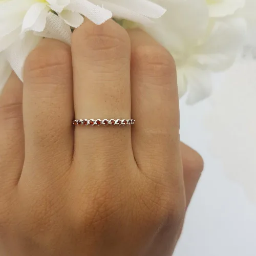 Miniatura 6 de Dazzlingrock Collection Anillo apilable de plata de ley de 0,12 quilates de plata de ley