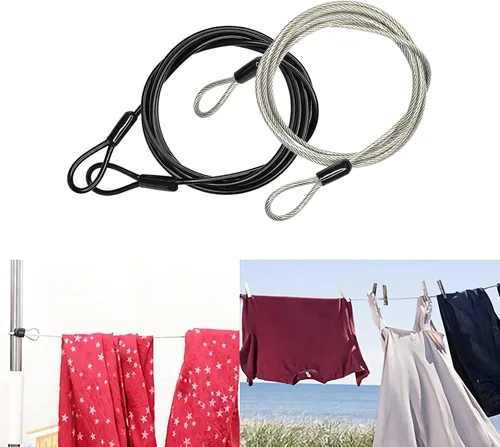 Miniatura 5 de GOMRQING Cerradura de cable de seguridad para viajes al aire libre, 0.118 in, 78.7 in, 6.6 pies de largo, cable de seguridad trenzado recubierto