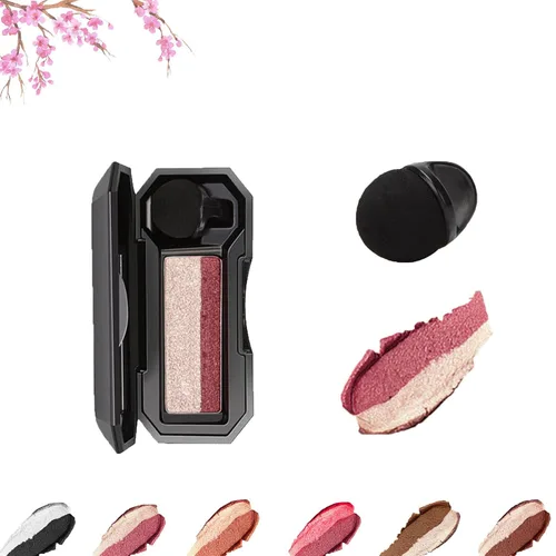 Miniatura 11 de Sombra de ojos perfecta de doble color, maquillaje de sombra de ojos perezosa de dos tonos, altamente pigmentada con exquisitas purpurina