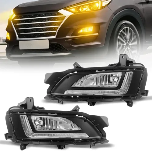 Miniatura 12 de Compatible con luces antiniebla Hyundai Accent 2012-2017 con DRL y intermitente, kit completo con interruptor y arnés (versión LED)