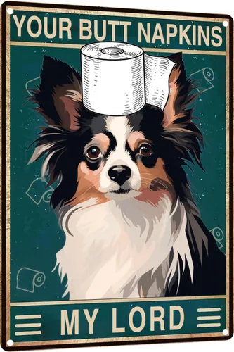 Miniatura 8 de Letrero de metal con texto en inglés "Dog Border Collie Are You Pooping", letrero vintage divertido retro de aluminio para el hogar, cocina, baño